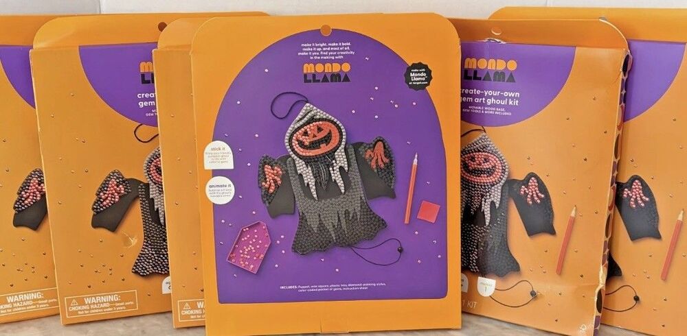 Lot of 6 Mondo Llama Halloween Create Your Own Gem Art Ghoul Kits Craft DIY Fall